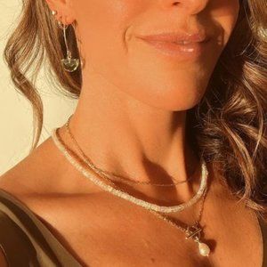 GORGEOUS Bundle Green Amethyst Gemstone Bracelet & Dangle Earrings Gold chain